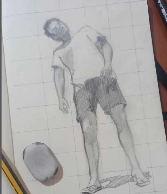 Dibujo realizado por David Martinez de él mismo practicando katsugen